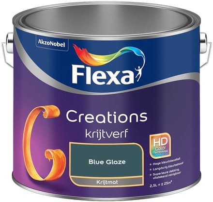 Flexa - Creations Muurverf Krijt - Blue Glaze - Mengverf - 2,5 L