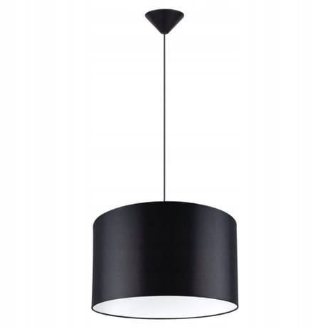 Hanglamp NOVA 40 - Sollux Lighting - IP20 - Zwart stof/pvc behuizing - 40 x 40 x 88 cm - 1xE27 LED, exclusief lichtbron - Max. 15 W - Minimalistische hanglamp voor woonkamer, slaapkamer en eetkamer