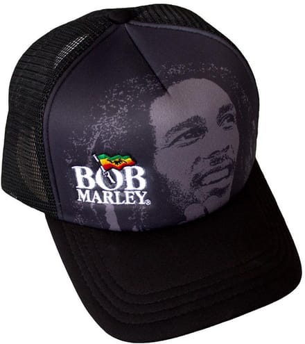 Bob Marley - Logo & Face Trucker pet - Zwart