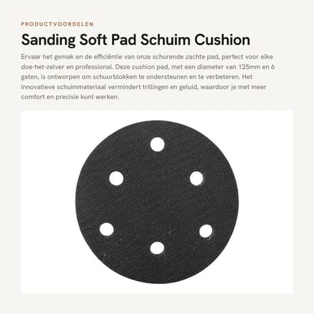 Dailygoods- Buffer Pad 125mm - Zachte Spons - Interface Kussen - Antivibratie - Demping - Geschikt voor Polijstmachine - Polijstpad