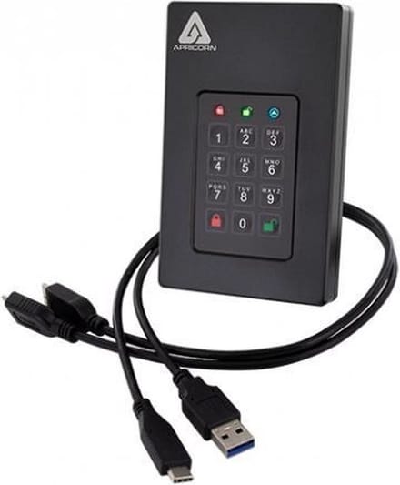 Apricorn Aegis Fortress L3 - 2TB - External Hard drive - Black
