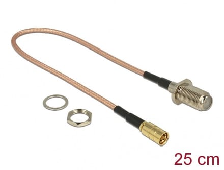 Delock Antenna cable F jack bulkhead > SMB plug RG-316 25 cm