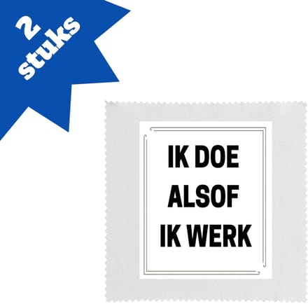 Akyol - ik doe alsof ik werk brillendoekjes - Collega - collega - grappige tekst - 17,8 bij 17,8 cm - 2 stuks