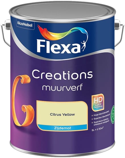 Flexa - Creations Muurverf Zijdemat - Citrus Yellow - Mengverf - 5 L