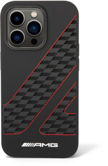 AMG Back Cover - Zwart voor Apple iPhone 14 Pro - Slank profiel - Valbescherming - Carbonlook