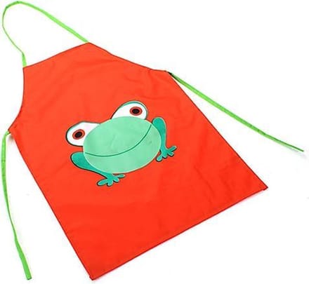 Kinder keukenschort | kikker |makkelijk afwasbaar | kliederschort | oranje