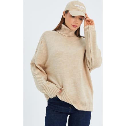 Losse Pas Turtleneck Gebreide Trui