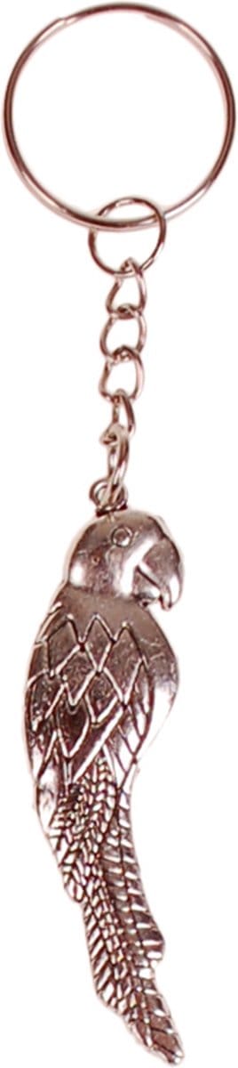 Sleutelhanger/Tashangertje - Hangertje Papegaai Zilverkleurig 5,5cm
