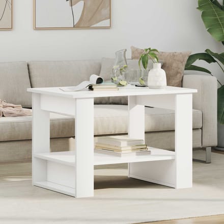 vidaXL - Salontafel - Wit - 72 - x - 50 - x - 50 - cm - Bewerkt - hout