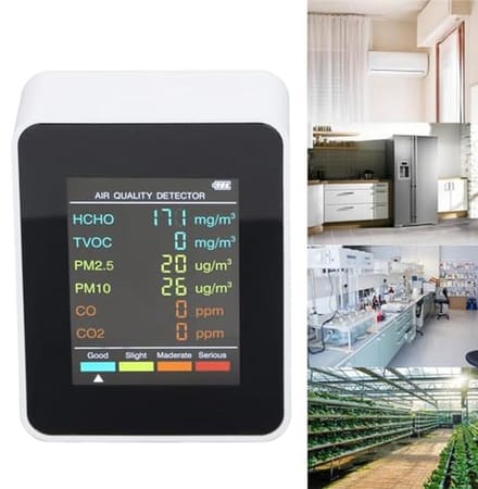 Draagbare Luchkwaliteitsmonitor met Backlit Display en Alarm – Ideaal voor Huizen, Kelders en Kantoorruimtes