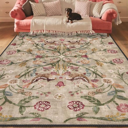Boho Chic Turks Traditioneel Bloemenkleed Wasbaar Antislip Groot Verweerd Gebiedskleed voor Woonkamer Slaapkamer Decor 80*120cm