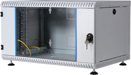 19 Wandbehuizing - 9U - 500mm diep - Voorgemonteerd - Grijs