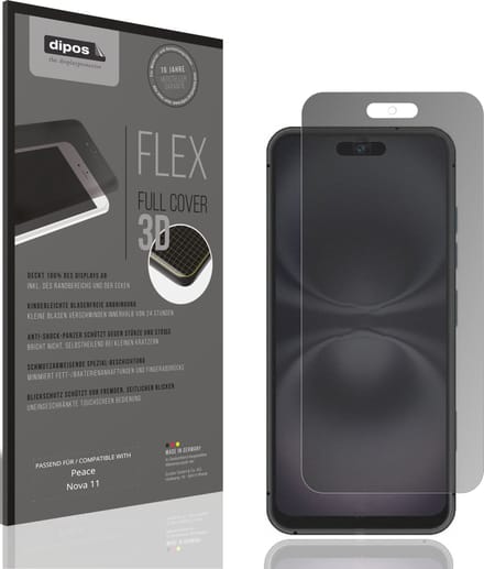 dipos FLEX – Matte Privacy Screenprotector geschikt voor Peace Nova 11 | Volledige Schermbescherming | Case-Friendly
