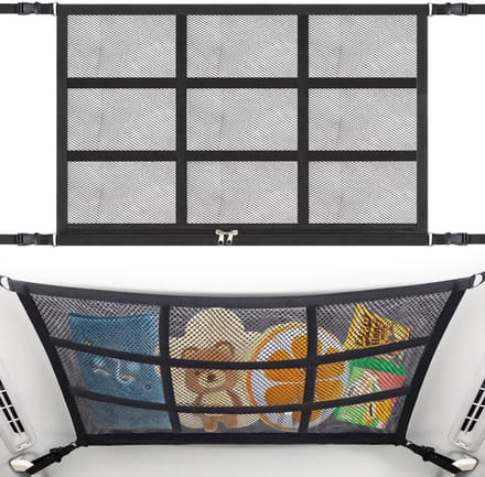 Dailygoods- Bagagenet Hoog Elastisch - Dubbellaags Daknet - Ritssluiting - Universeel - 80x53 cm - Veiligheidsnet voor Voertuigen