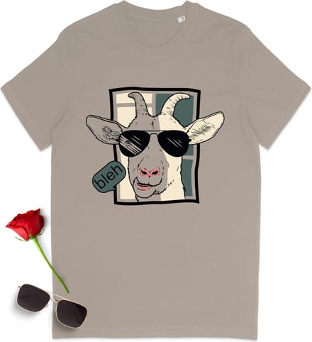 Dames T Shirt Geit - Beige / Desert Dust - Korte Mouw - Maat M