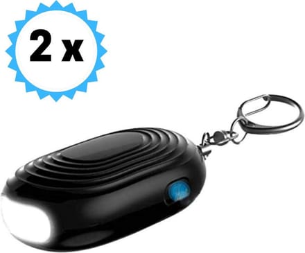 KELERINO. Persoonlijk Alarm 130 DB – Incl. Batterij & Lamp - 2 Stuks