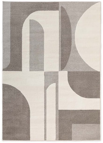 Japandi vloerkleed - Ridge Nevi crème/grijs 80x150