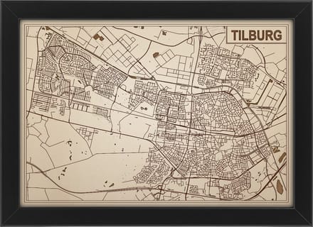 Decoratief Beeld - Houten Van Tilburg - Hout - Bekroned - Bruin - 21 X 30 Cm