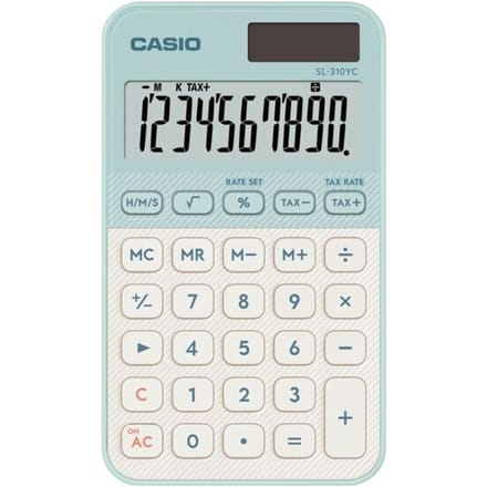 Casio Zakrekenmachine Lichtgroen (b x h x d) 70 x 8.6 x 120 mm