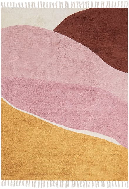 XINALI - Vloerkleed - Meerkleurig/Roze - 140 x 200 cm - Katoen
