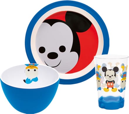 Zak! Designs Mickey Big Face Ontbijtset - 3-delig - Blauw