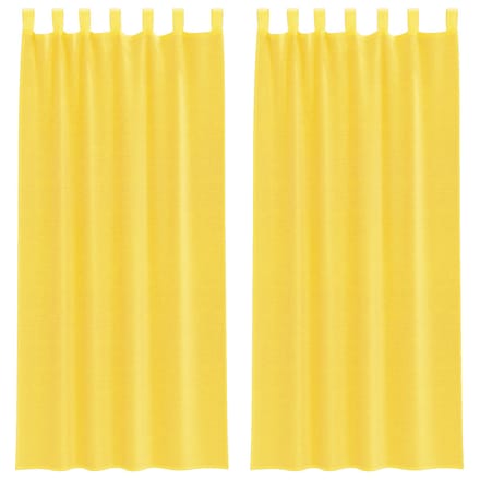 vidaXL - Gordijnen - met - lussen - 2 - st - 140x245 - cm - geel
