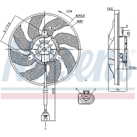 Koelventilatorwiel, motorkoeling NISSENS 85806