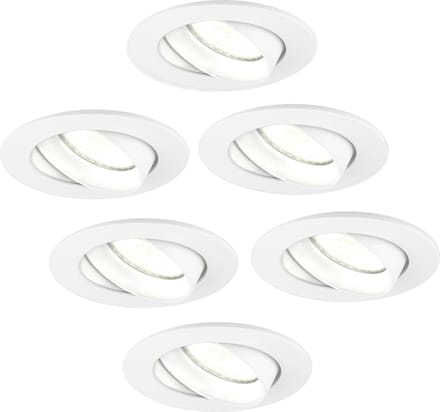 Ledvion - 6X LED Inbouwspot Rio - Wit - Dimbaar - 3W - 4000K - Ø85 mm