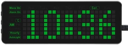 WaveShare Pico-Clock-Green - LED Klok - RTC DS3231 - Buzzer - 5V USB