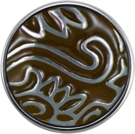 Quiges - Drukknoop Mini 12mm Jungle met Emaille Bruin - EBCMK049