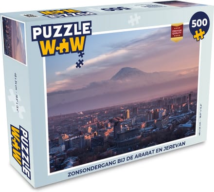 Puzzel Zonsondergang bij de Ararat en Jerevan - Legpuzzel - Puzzel 500 stukjes