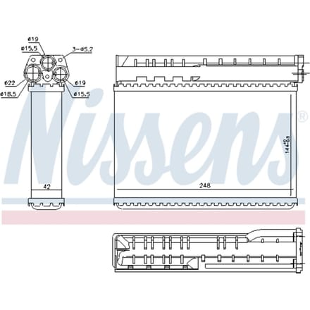 Warmtewisselaar, interieur verwarming NISSENS 70512