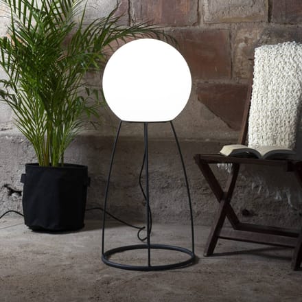 STAR TRADING Patio lamp Mallorca 95 cm zwart/wit kunststof/metaal