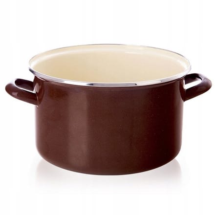 Bruine Emaille Pan 22 cm - 4L - Verzonden voor alle doeleinden