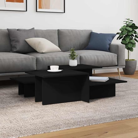 vidaXL - Salontafels - 2 - st - bewerkt - hout - zwart