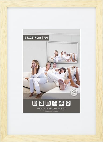 Wissellijst 42x59.4cm M100 Onvernist blank hout (p. stuk)