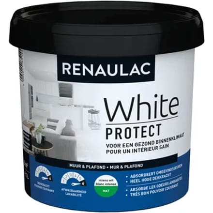 Renaulac Muur & Plafond Muurverf - Mat - Wit - 1l