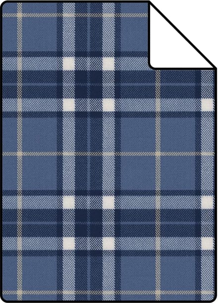 Proefstaal ESTAhome behang ruiten donkerblauw - 26.5 x 21 cm - 132030-S