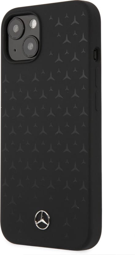Mercedes-Benz Silicone Backcover hoesje - Stars Pattern - Zwart - voor iPhone 13 Mini