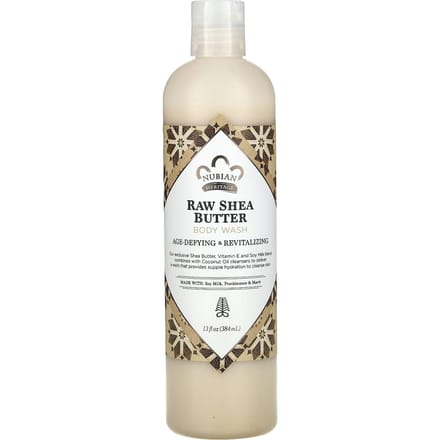 Nubian Heritage, Body Wash, Raw Shea Butter, 13 fl oz (384 ml) white