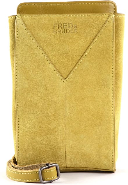 FREDsBRUDER Leren Telefoontasje Grynn Cellphone Bag Crazy Limo Mosterdgeel