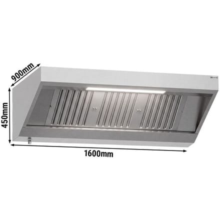 GGM Gastro Wandhaube - 1600mm - mit Filter & Lampe