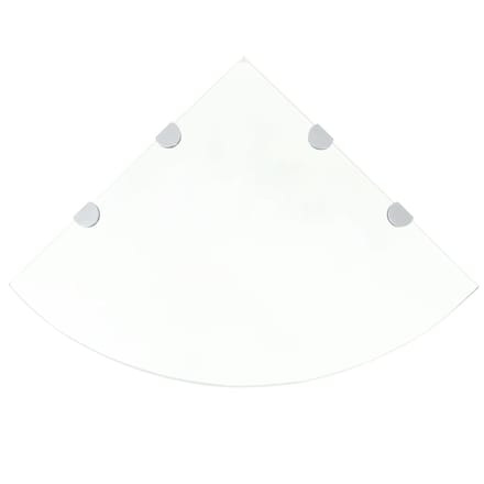 vidaXL - Hoekschap - met - chromen - dragers - transparant - 45x45 - cm - glas