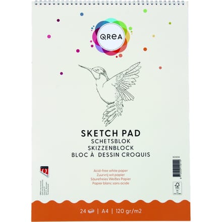 Schetsblok Qrea A4 24 vel 120gr spiraal