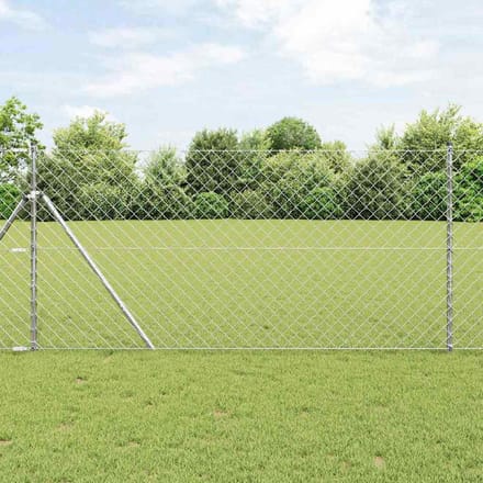 vidaXL - gaashek - met - grondbevestiging - 10 - x - 1 - m - Gegalvaniseerd - staal - Mesh