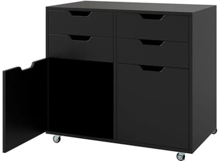 Mobiele Rolcontainer met 4 Laden en 2 Kasten voor Thuis en Kantoor