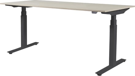 Zit Sta Bureau - Plus Elek 180x80  eik - zwart frame