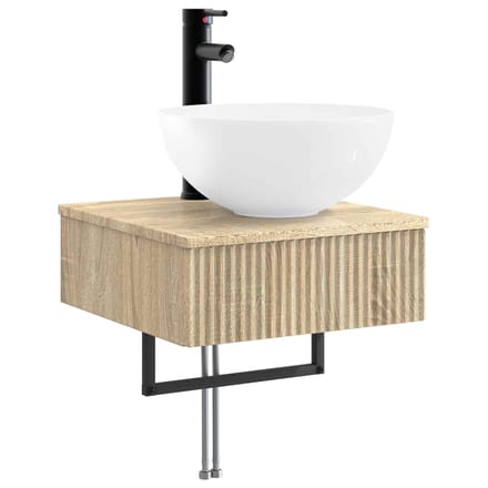 vidaXL - Wandgemonteerde - wastafel - Sonoma - Eiken - 40 - x - 41 - x - 40,5 - cm
