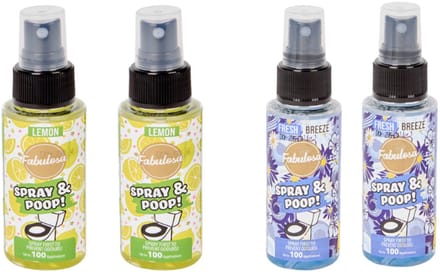 Fabulosa Spray & Poop geurneutralisator Geel & Blauw 4 x