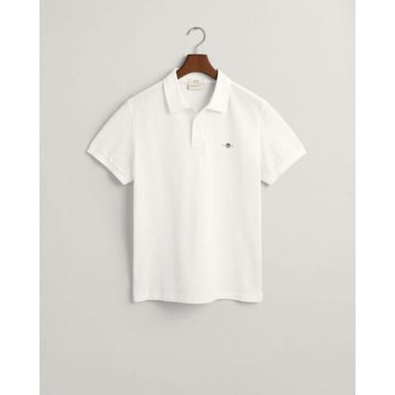 Gant Polo Slim Subtle Shield Embroidery Piqué Uni Wit / male